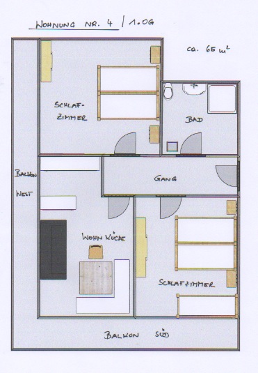 Plan: Ferienwohnungen Bailom in Elbigenalp, Appartementwohnung 4